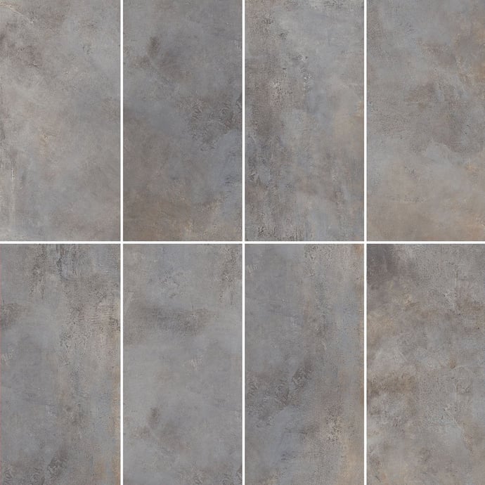 Dark grey industrial metallic tiles