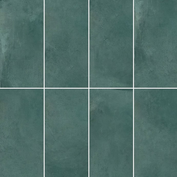 Emerald industrial metallic tiles