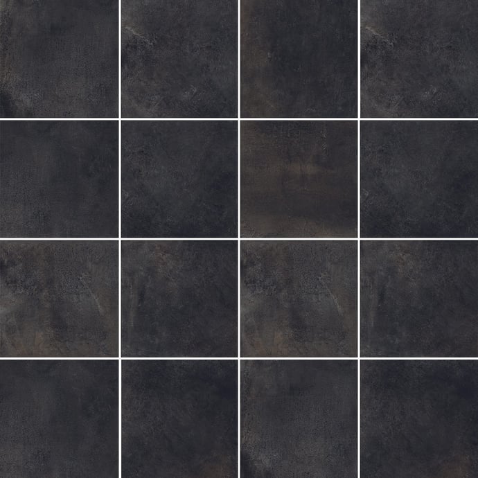Black industrial metallic tiles