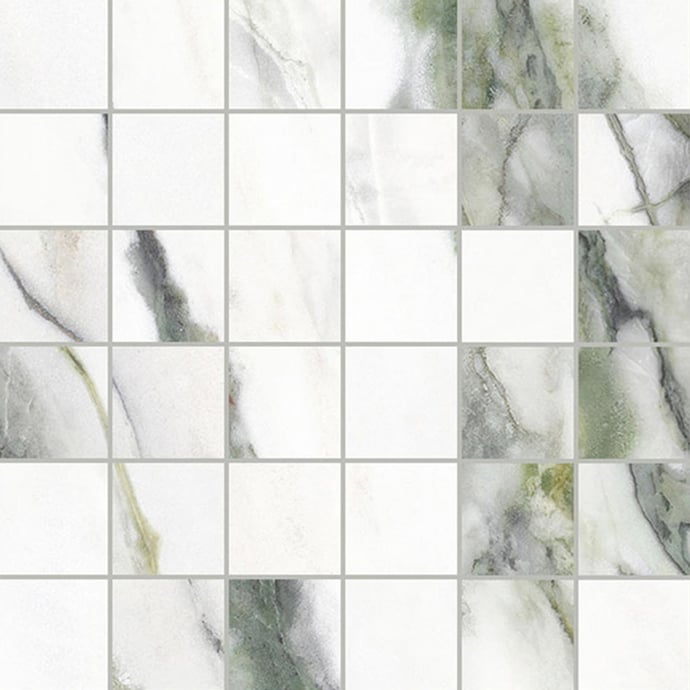Grüne Calacatta-Marmor Mosaik