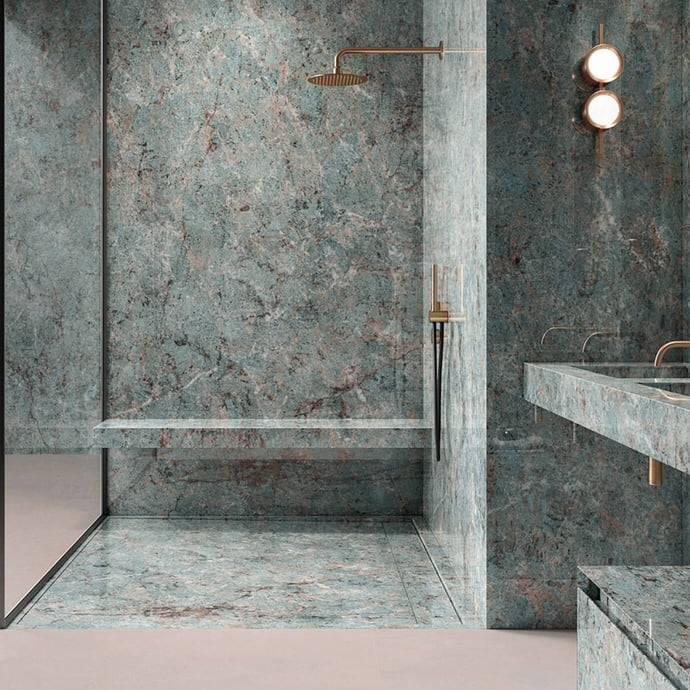Amazzonite glossy marble