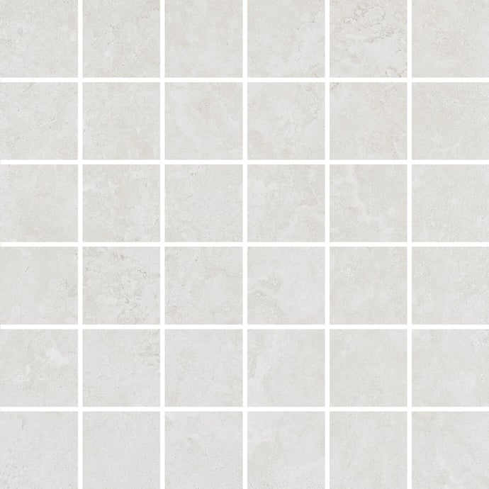 Contemporary White Crosscut Travertine Mosaic