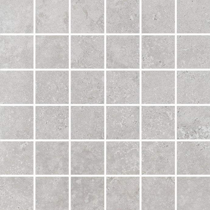 Zeitgenössischer Grauer Crosscut Travertin Mosaik