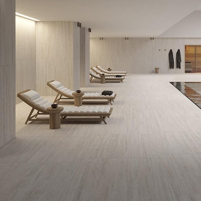 Veincut pearl travertine marble