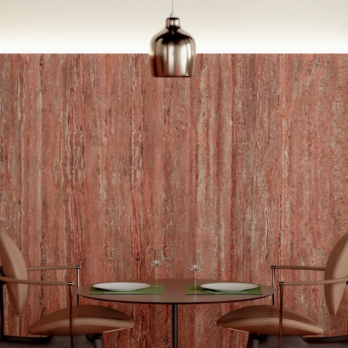 Contemporary Red Veincut Travertine