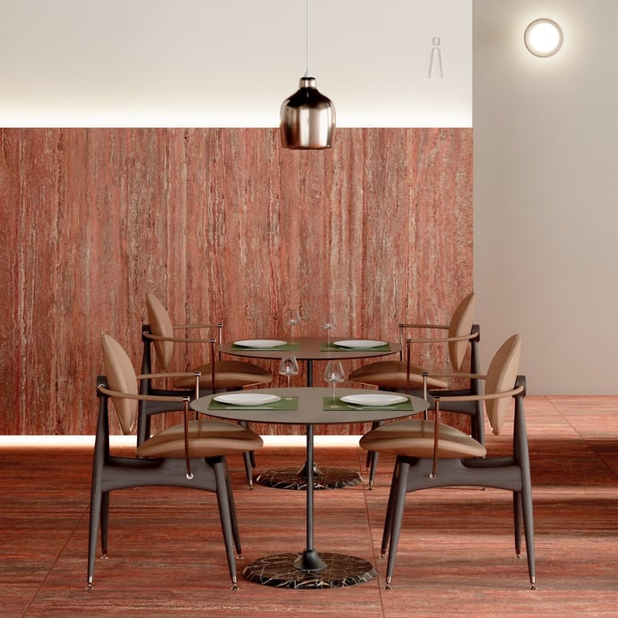 Contemporary Red Veincut Travertine