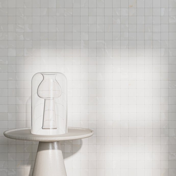 Edles Marmor Mosaik Elfenbein Matt