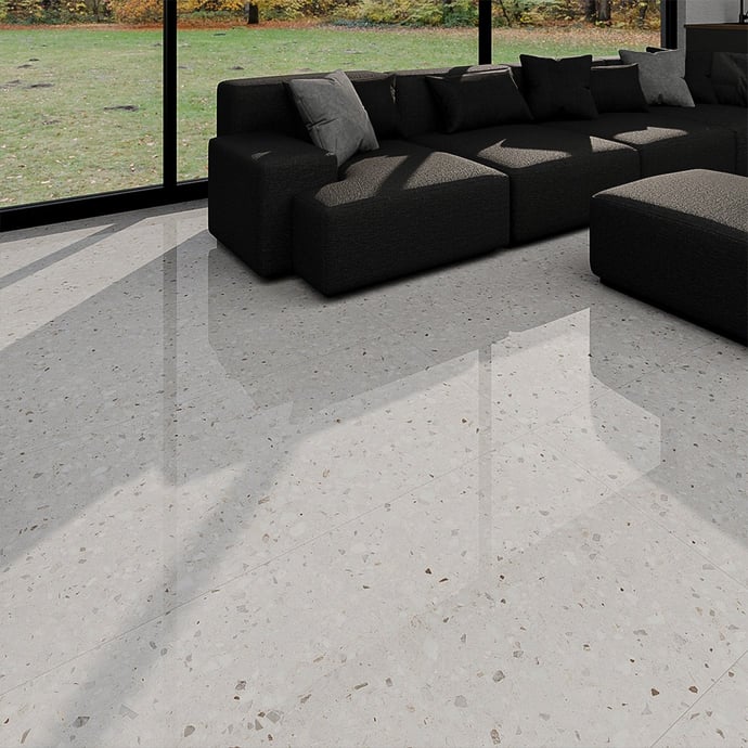 Pietra lucida con piccoli grani bianco Ceppo di Gré