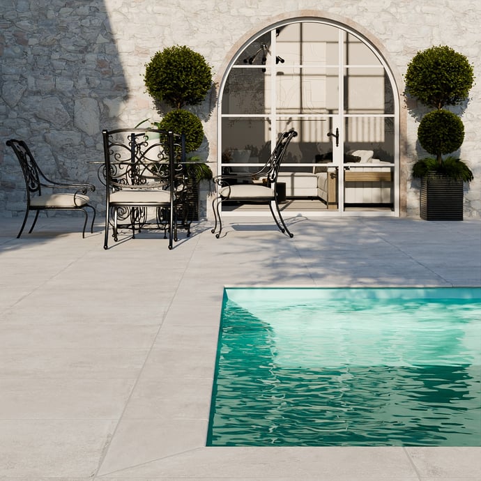 Stein von Marseille Elfenbein 20 mm Outdoor