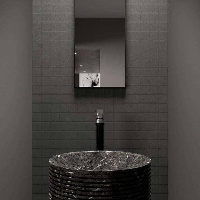 Mosaik 5x5 cm Anthrazit Zement