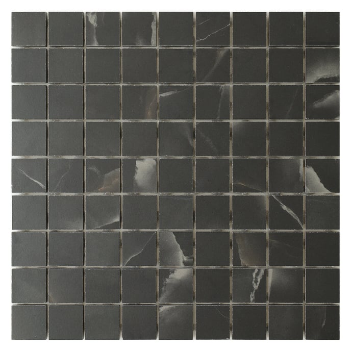 Edles Marmor Mosaik Schwarz Matt