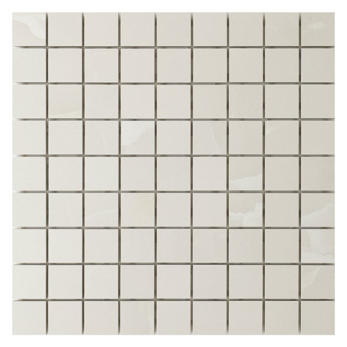 Edles Marmor Mosaik Elfenbein Matt