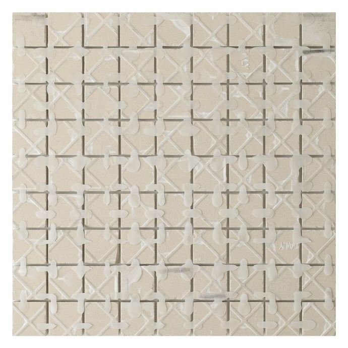 Edles Marmor Mosaik Elfenbein Matt