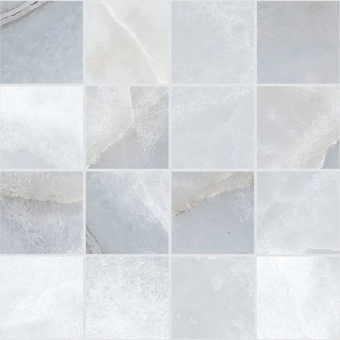 Maison Alabaster Matt Blau Mosaik 7,5x7,5