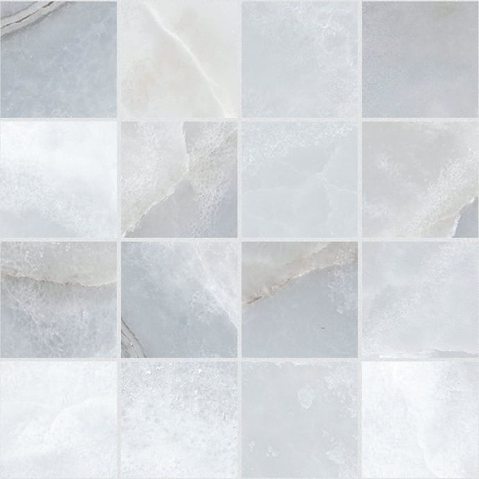 Maison Alabaster Glänzendes Blau Mosaik 7,5x7,5