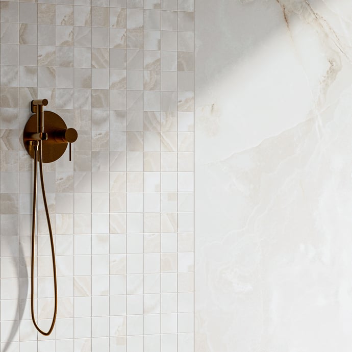 Maison Alabaster Matt Perle Mosaik 7,5x7,5