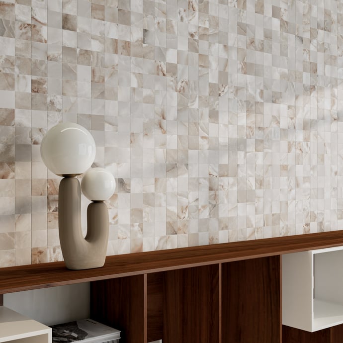 Maison Alabaster Matt Beige Mosaik 7,5x7,5