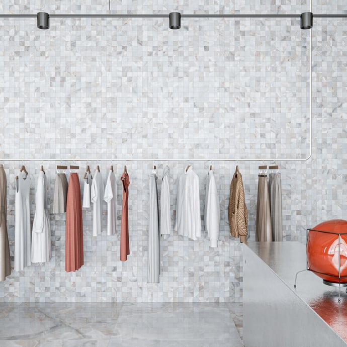 Maison Alabaster Matt Blau Mosaik 7,5x7,5