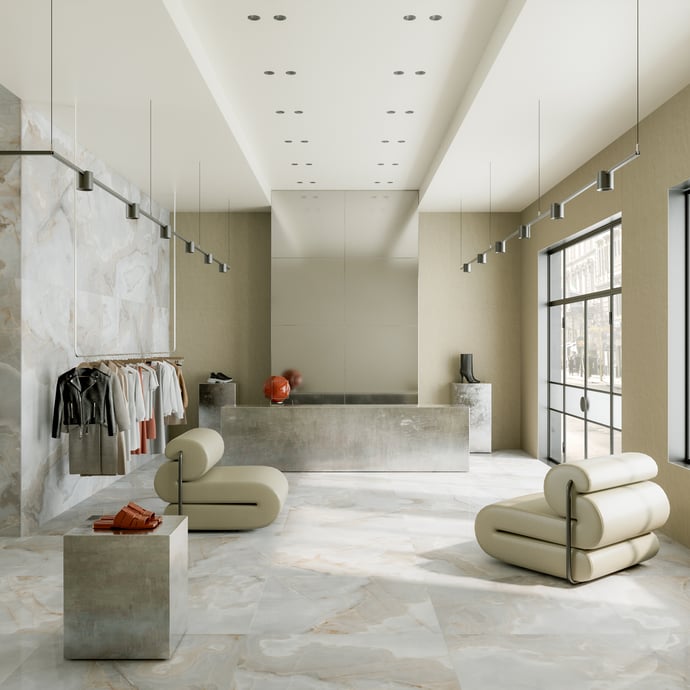 Maison Alabaster Glänzendes Blau 6 mm