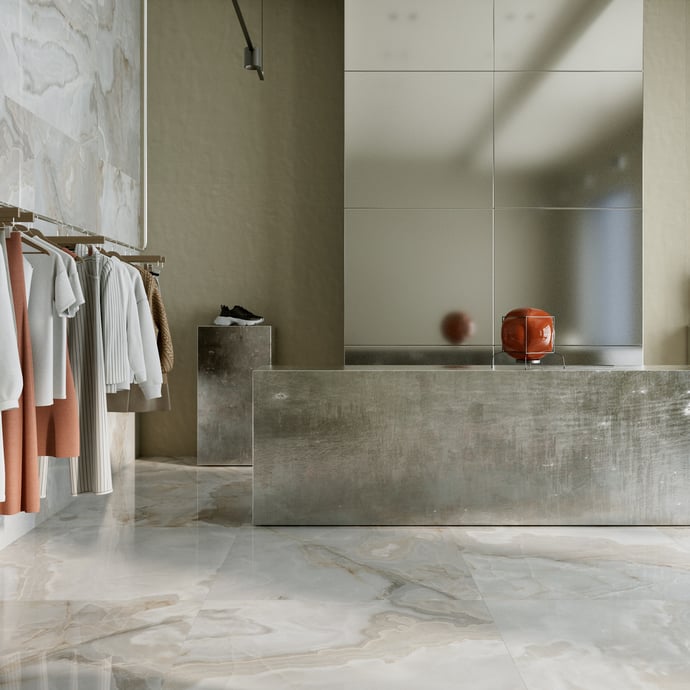 Maison Alabaster Glänzendes Blau 6 mm