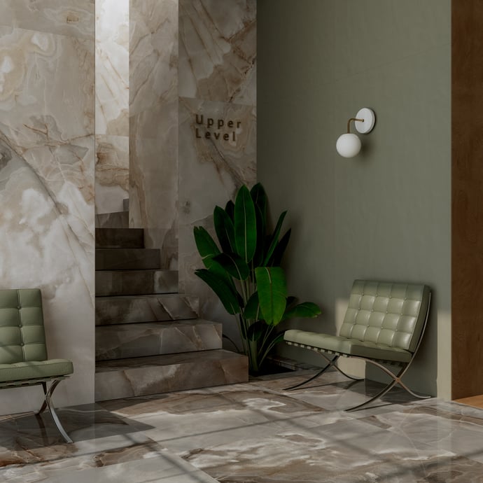 Maison Alabaster Glänzendes Beige Platte