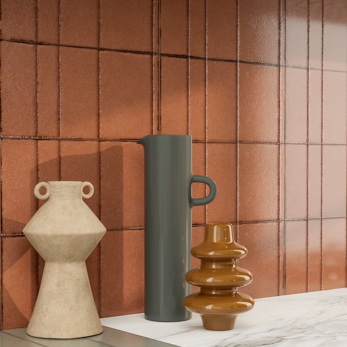 Retrò Brick Terrakotta Wellenmuster