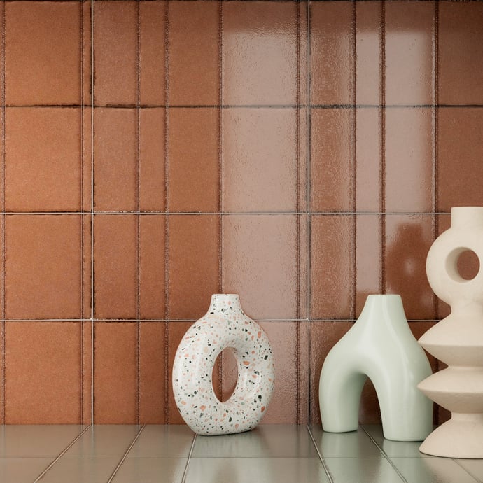 Retrò Brick Terrakotta Wellenmuster