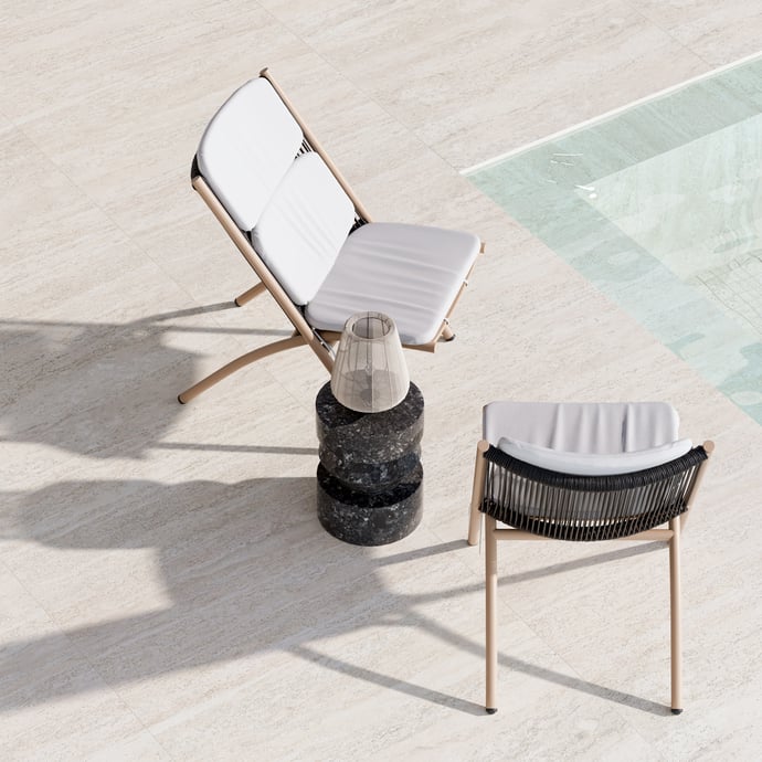 Zeitgenössischer Weißer Veincut Travertin 20 mm Outdoor