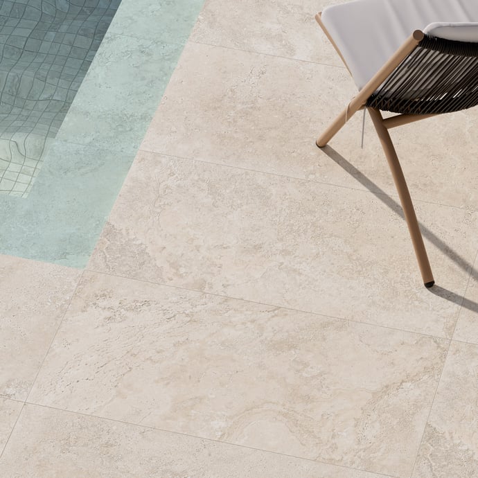 Travertin Crosscut Beige Contemporain 20 mm Outdoor