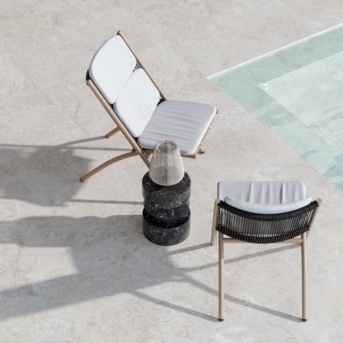 Travertin Crosscut Gris Contemporain antidérapant extérieur R11