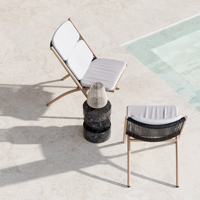 Zeitgenössischer Weißer Crosscut Travertin 20 mm Outdoor