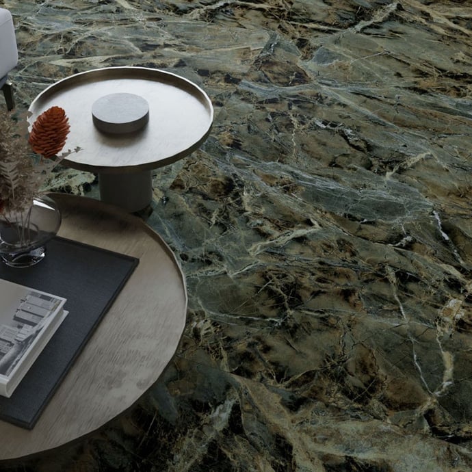 Manhattan Burgundy Green - Matte Marble