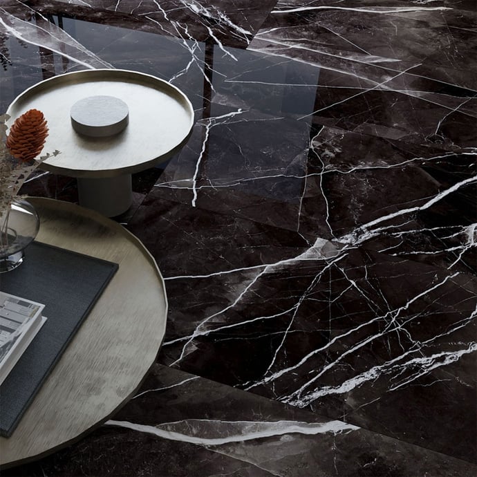 Manhattan Calacatta Noir - Marbre Brillant