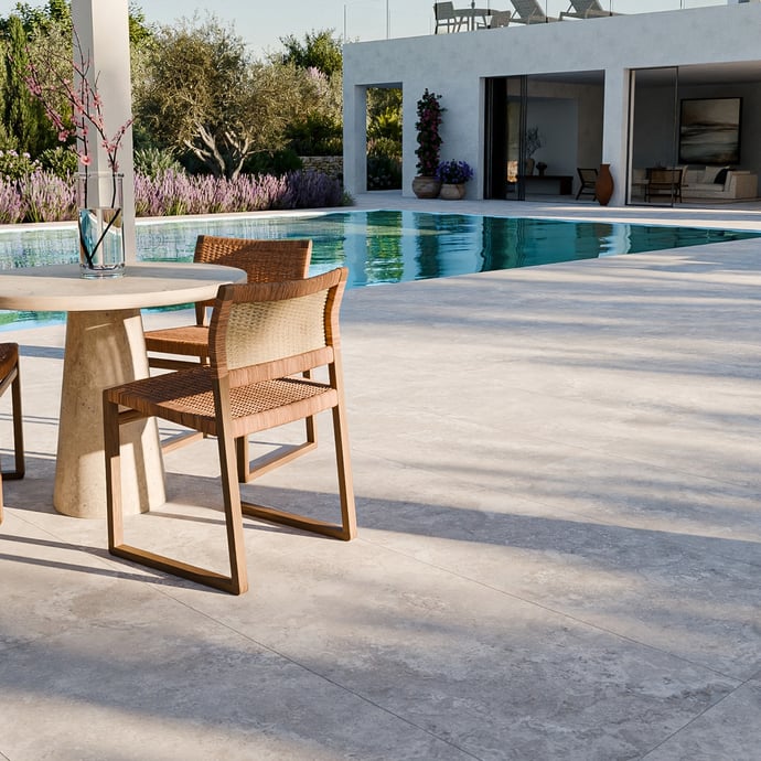 Travertin Querschliff grauer Marmor outdoor