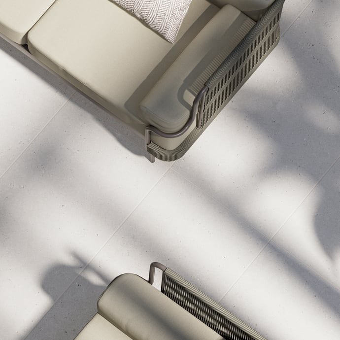 Pierre Uniforme Ponctuée Blanche Extérieur R11