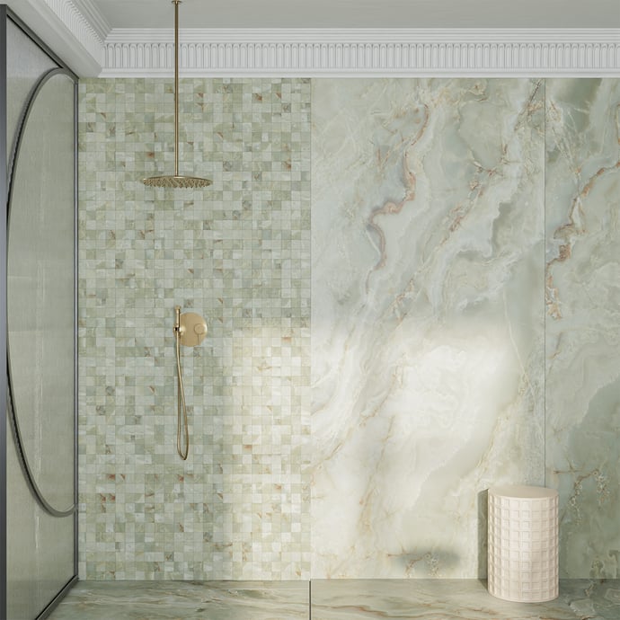 Edles Marmor Mosaik Jade Matt