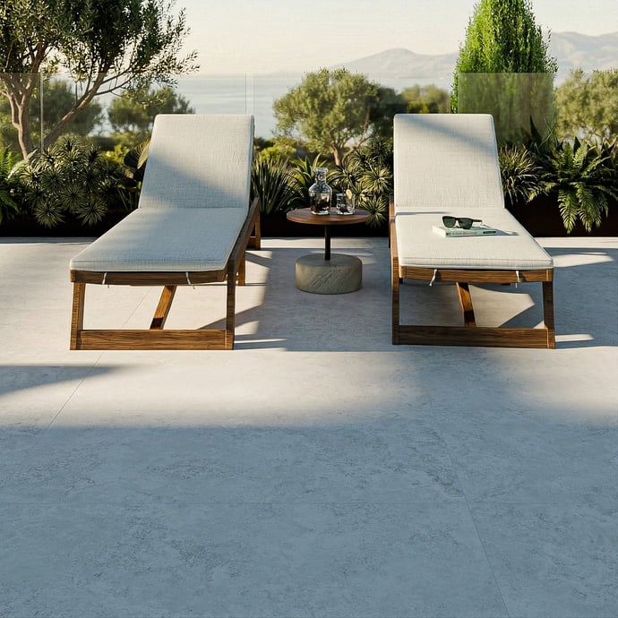 Travertin Querschliff weißer Marmor outdoor