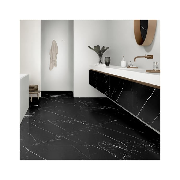 Glänzender marmor schwarz melange