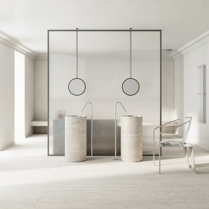 Travertin Veincut Blanc Contemporain