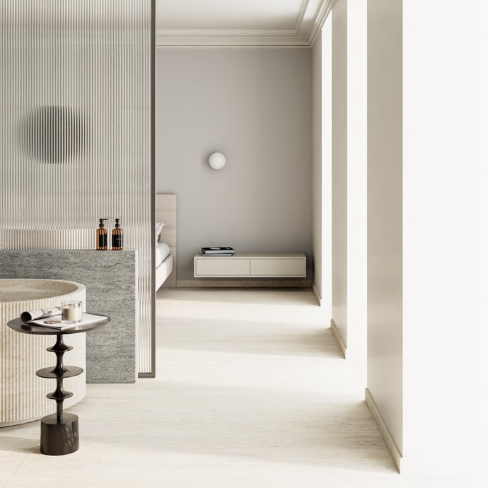 Travertin Veincut Blanc Contemporain