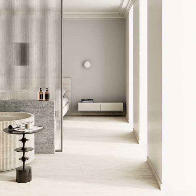 Contemporary White Veincut Travertine