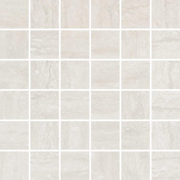 Mosaïque Travertin Veincut Blanc Contemporain