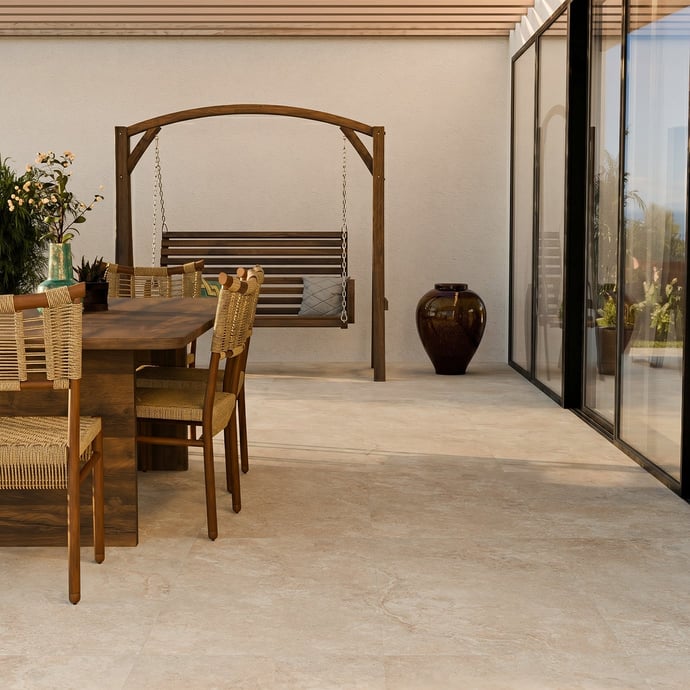 Crosscut almond travertine 20mm