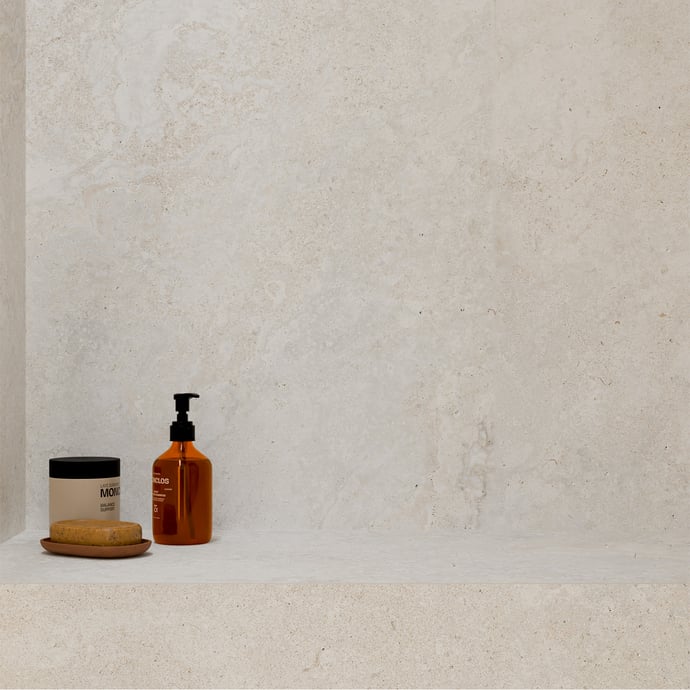 Crosscut white travertine textured