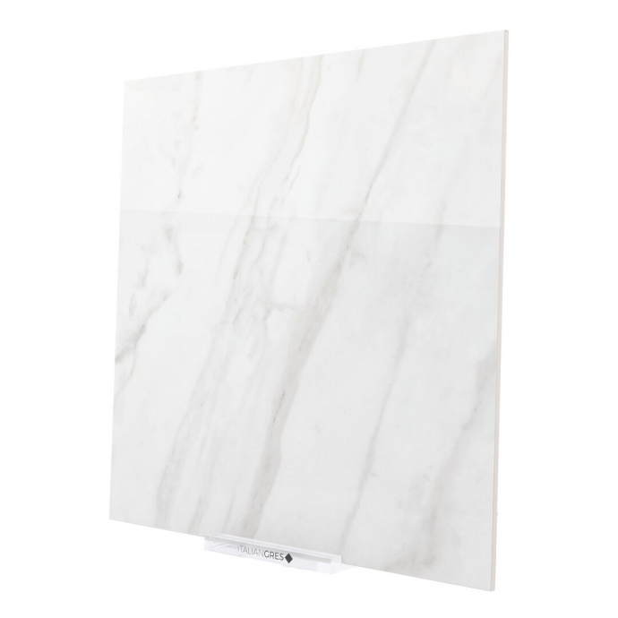 Glossy marble white melange