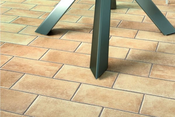 Terracotta effect floor tiles beige Sandblasted