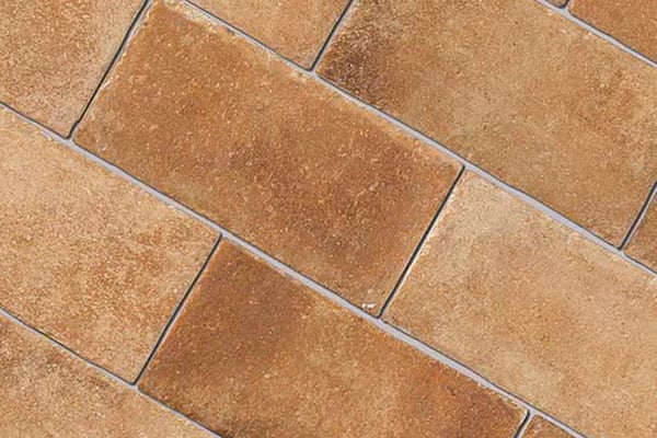 Terracotta effect floor tiles copper Sandblasted