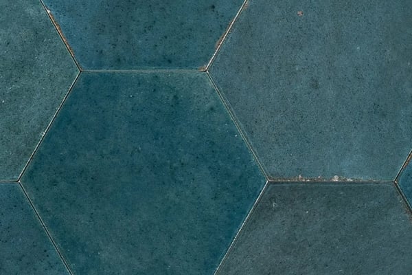 Terrakotta Hexagonal Blau