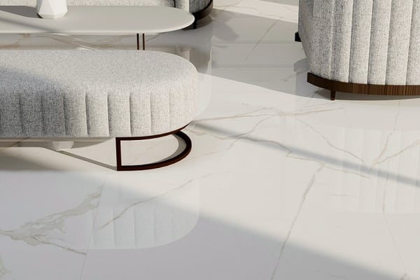 Glänzender Marmor-Calacatta-Creme