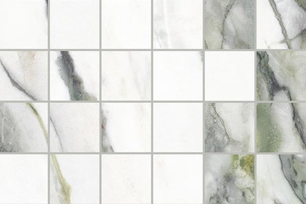 Grüne Calacatta-Marmor Mosaik